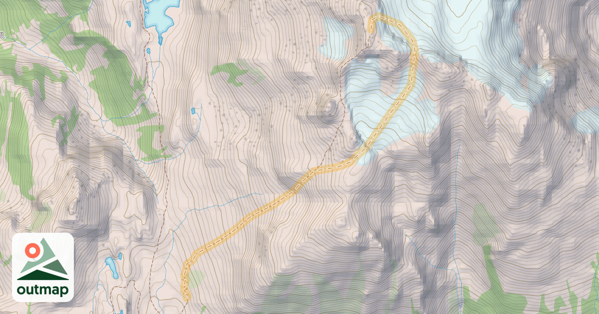 Map of Rainbow Mountain West Route
