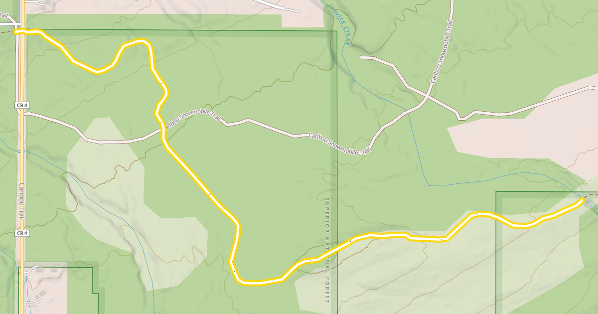 Map preview of North Shore Mountains Ski Trail