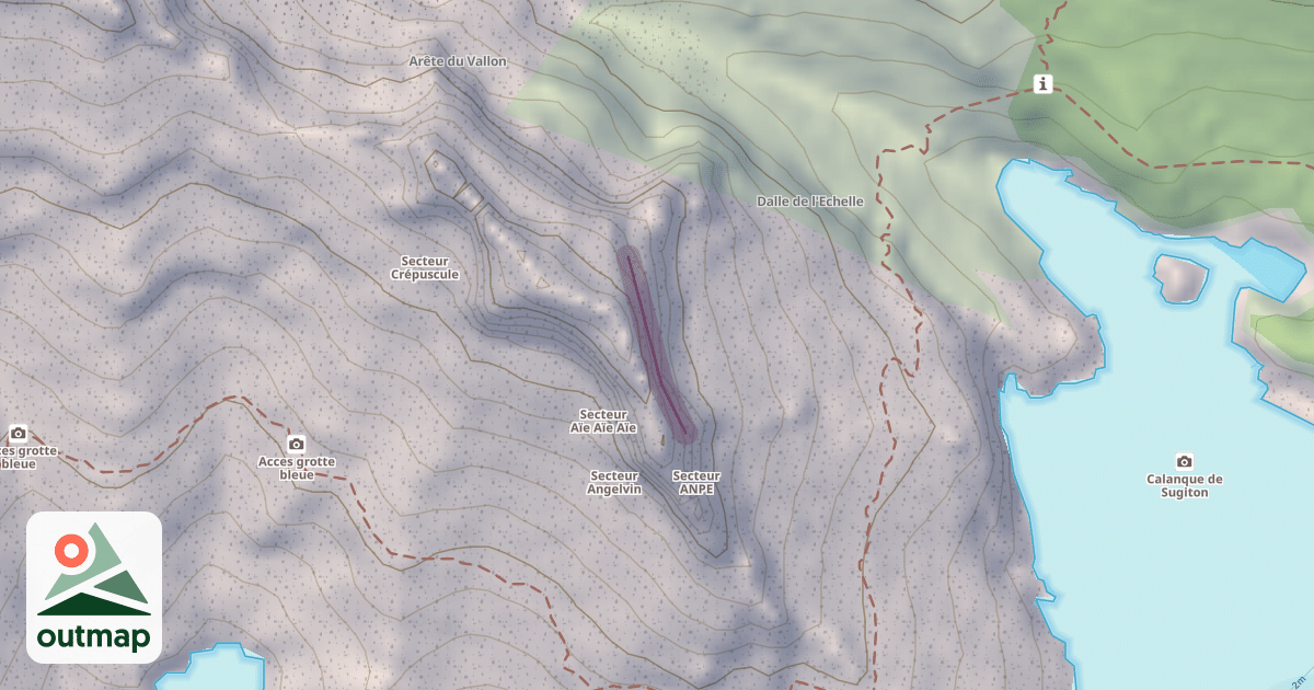 Map of Aiguille de Sugiton - Face SE