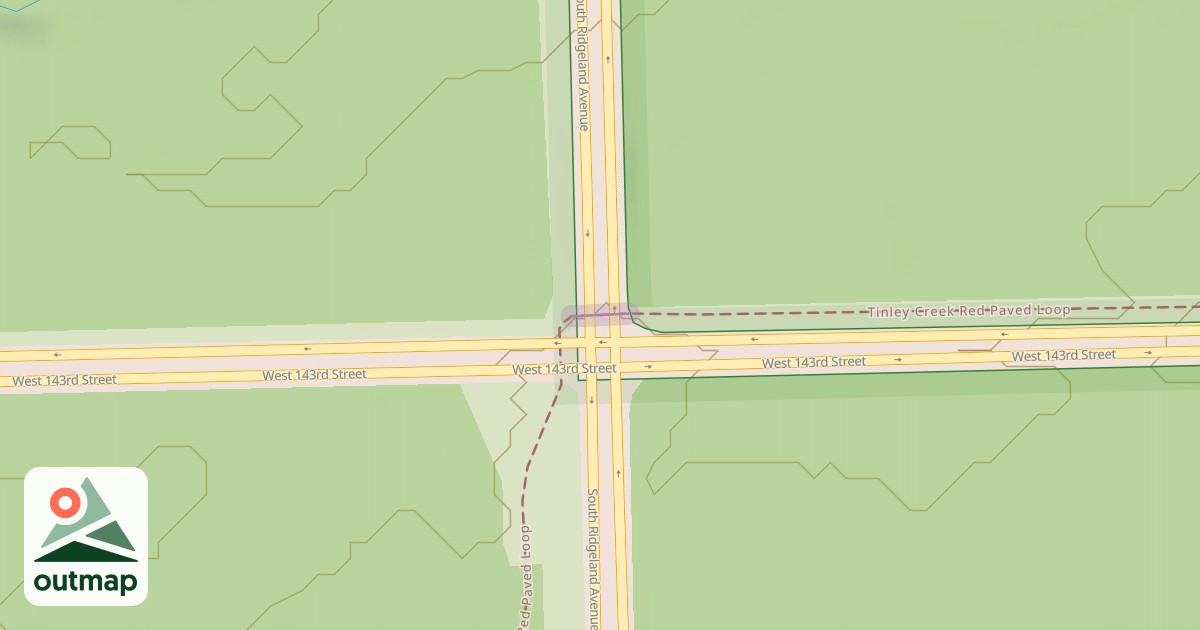 Map of Tinley Creek Red Paved Loop