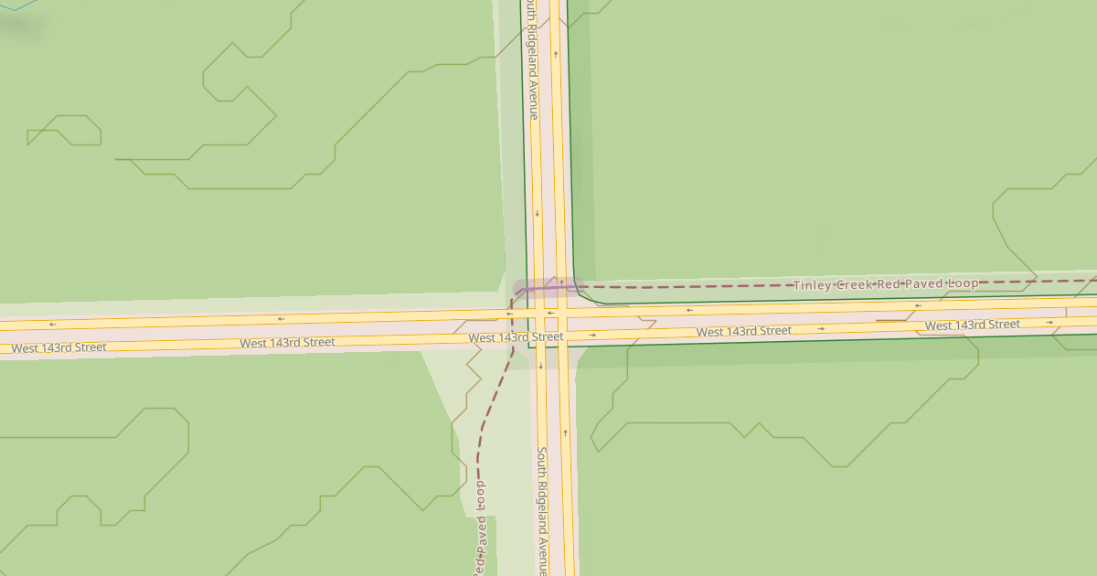 Map preview of Tinley Creek Red Paved Loop