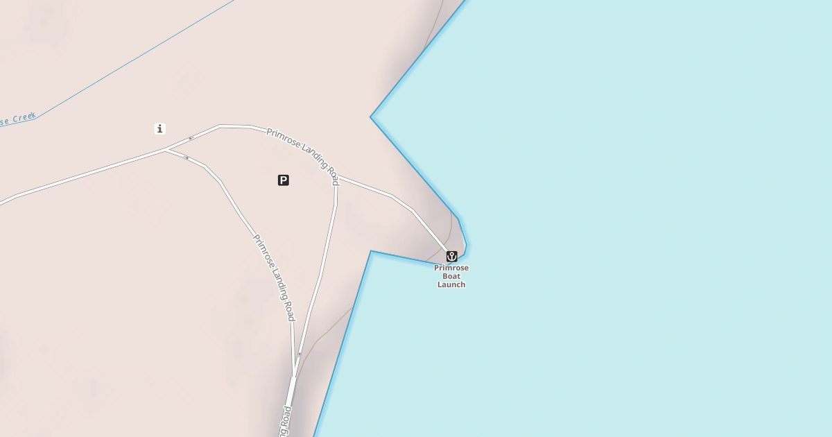 Map preview of PRIMROSE BOAT LAUNCH RD