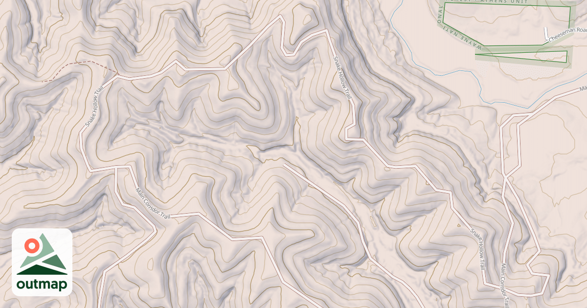 Map of Snake Hollow Trail