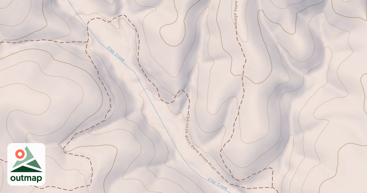 Map of Fdr-662a West Cane Creek Trail