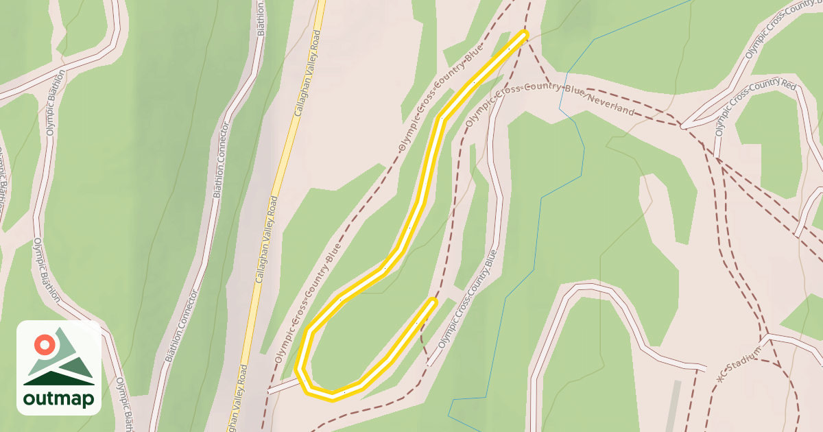 Map of Olympic Cross-Country Blue/Neverland