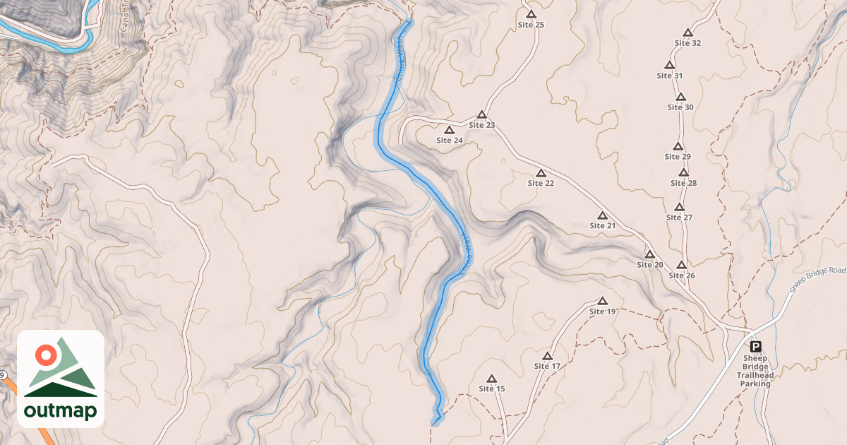 Map of China Wash Trail