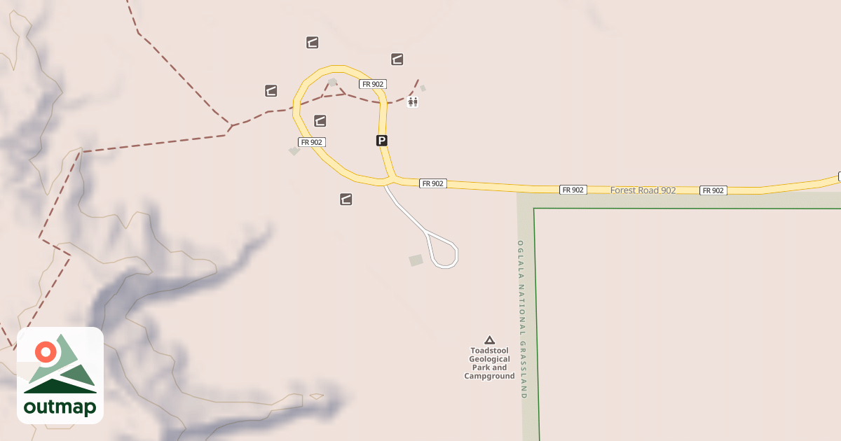 Map of TOADSTOOL PARK SOD HOUSE LOOP