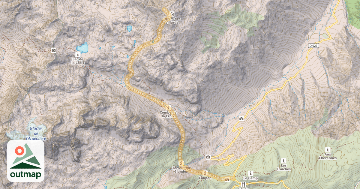 Map of Cime du Sambuis — Col du Glandon