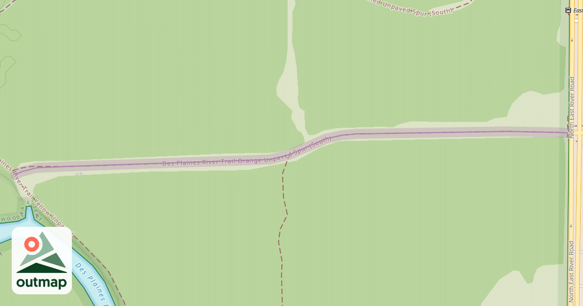 Map of Des Plaines River Trail Orange Unpaved Spur (South)