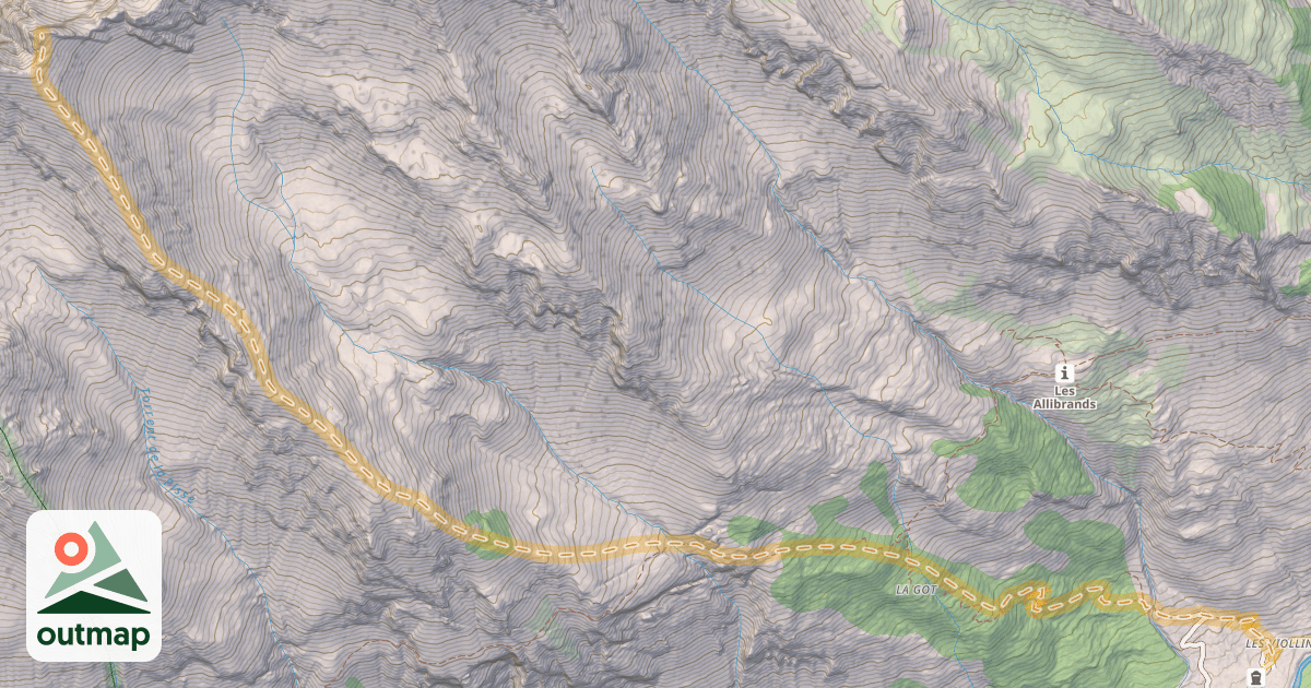 Map of Crête de Dormillouse — Les Viollins