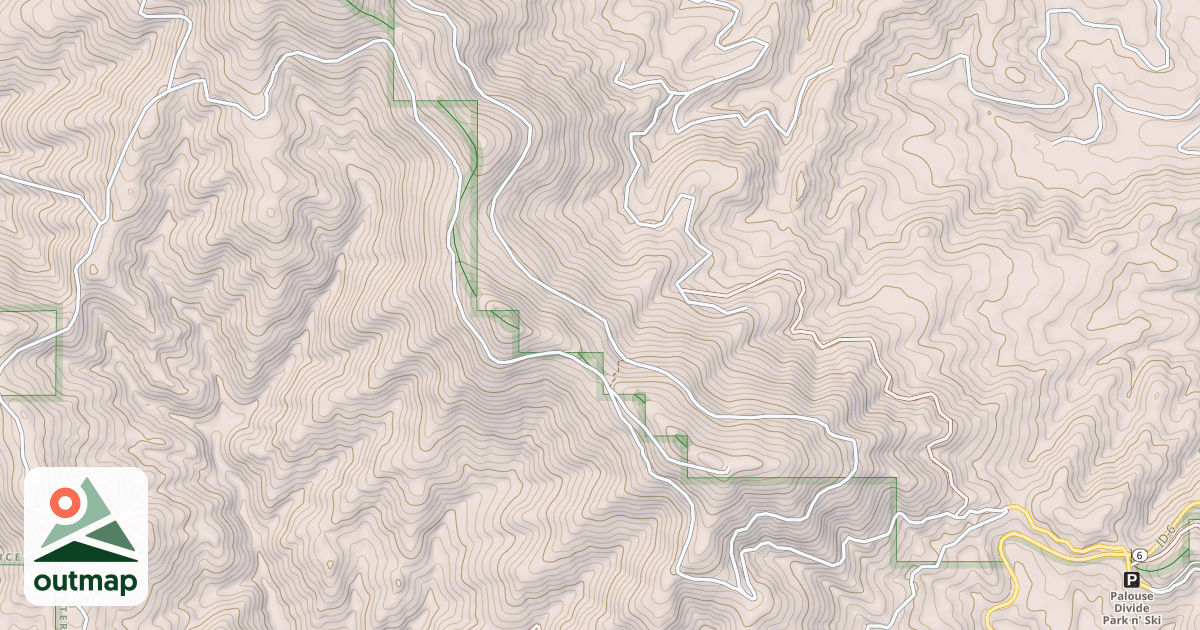 Map of PALOUSE DIVIDE WEST