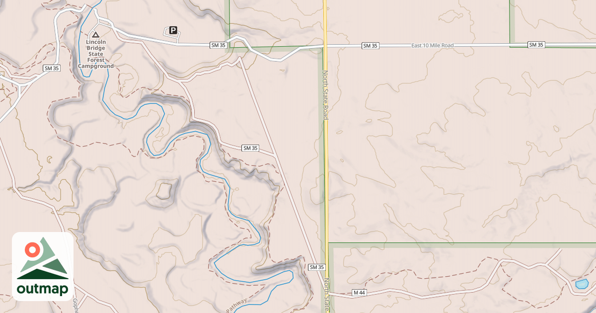 Map of Ward Hills-Cadillacw Smt Dnr35
