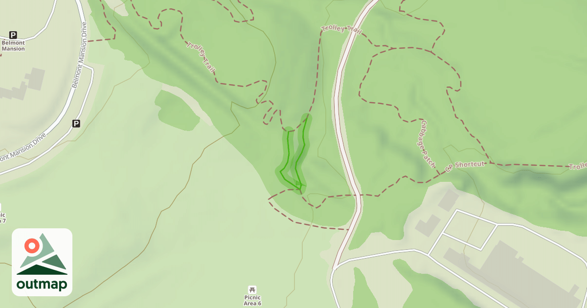 Map of Trolley Trail Tunnel Spur Loop