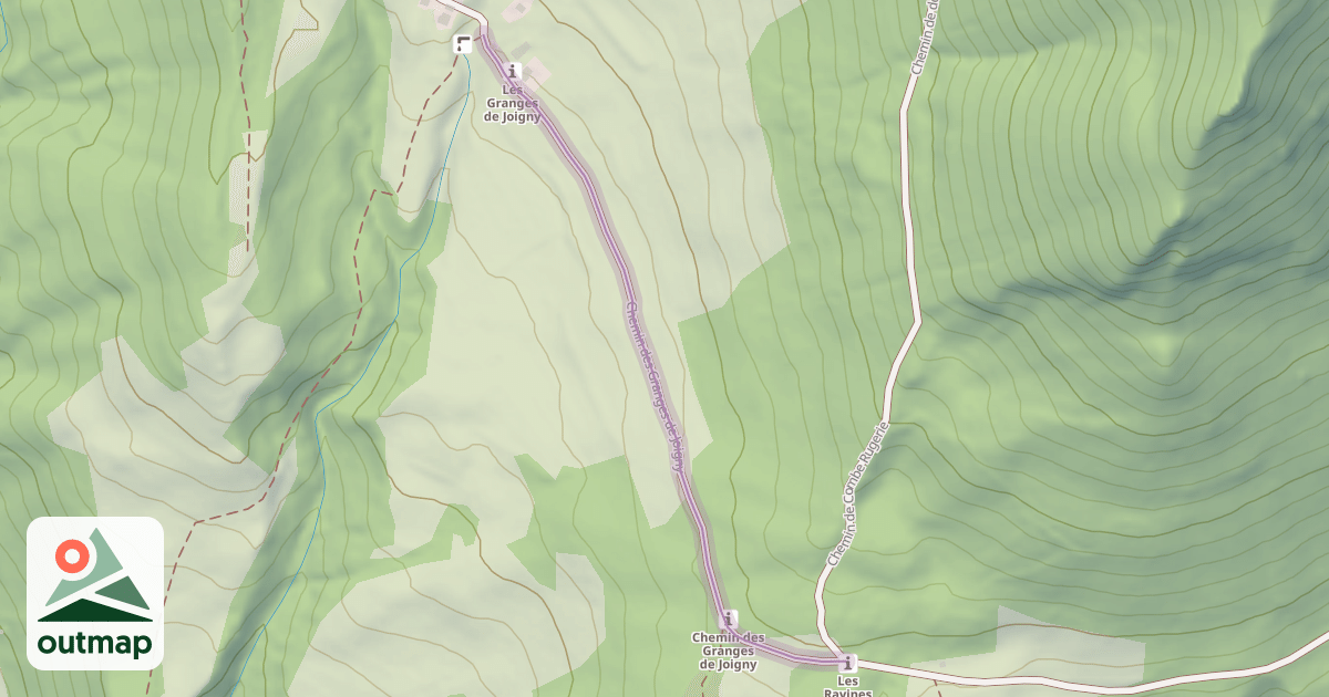 Map of Chemin des Granges de Joigny