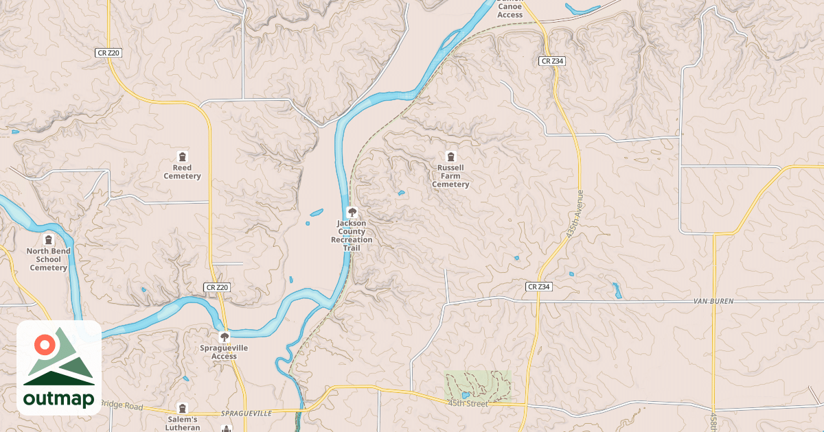 Map of Jackson County Recreational Trail