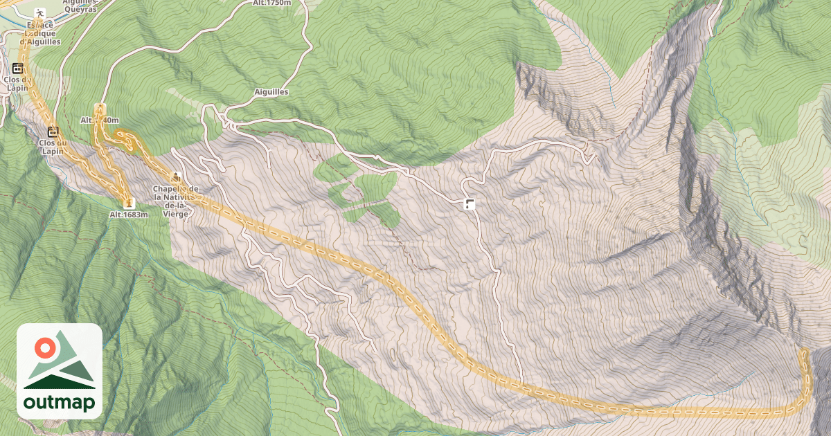 Map of Sommet de la Querlaye — Aiguilles