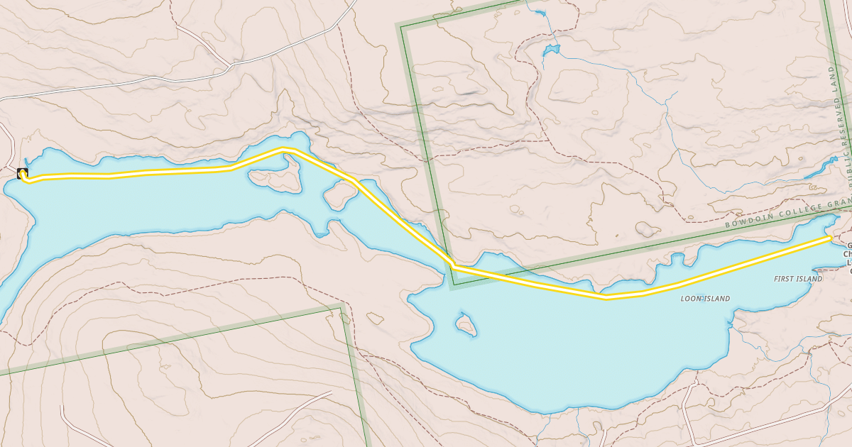 Map preview of Over Ice Ski Route
