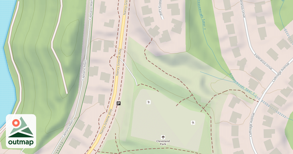 Map of Cleveland Park Sled Run (North)