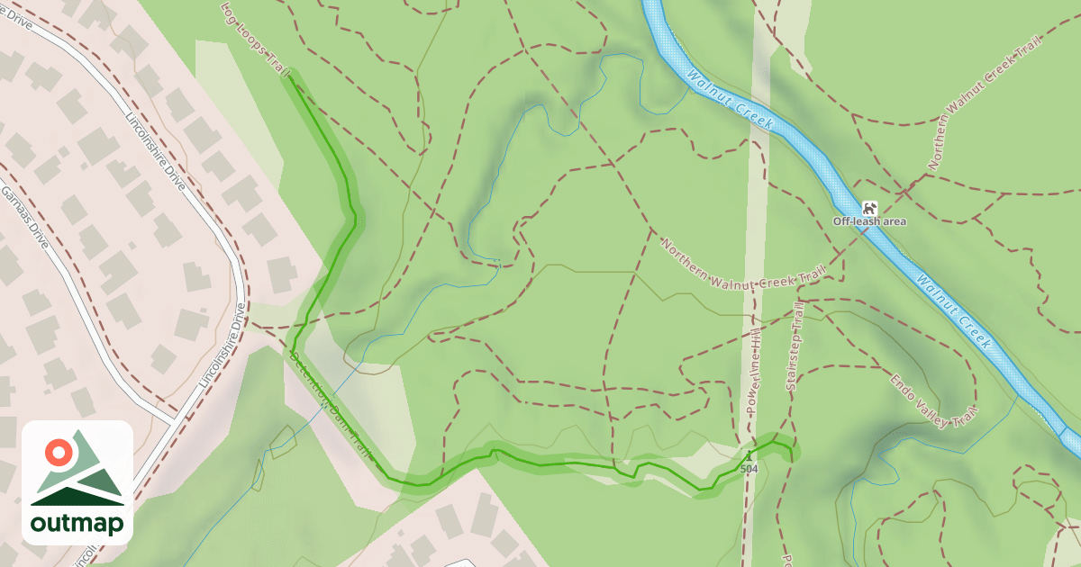 Map of Detention Dam Trail