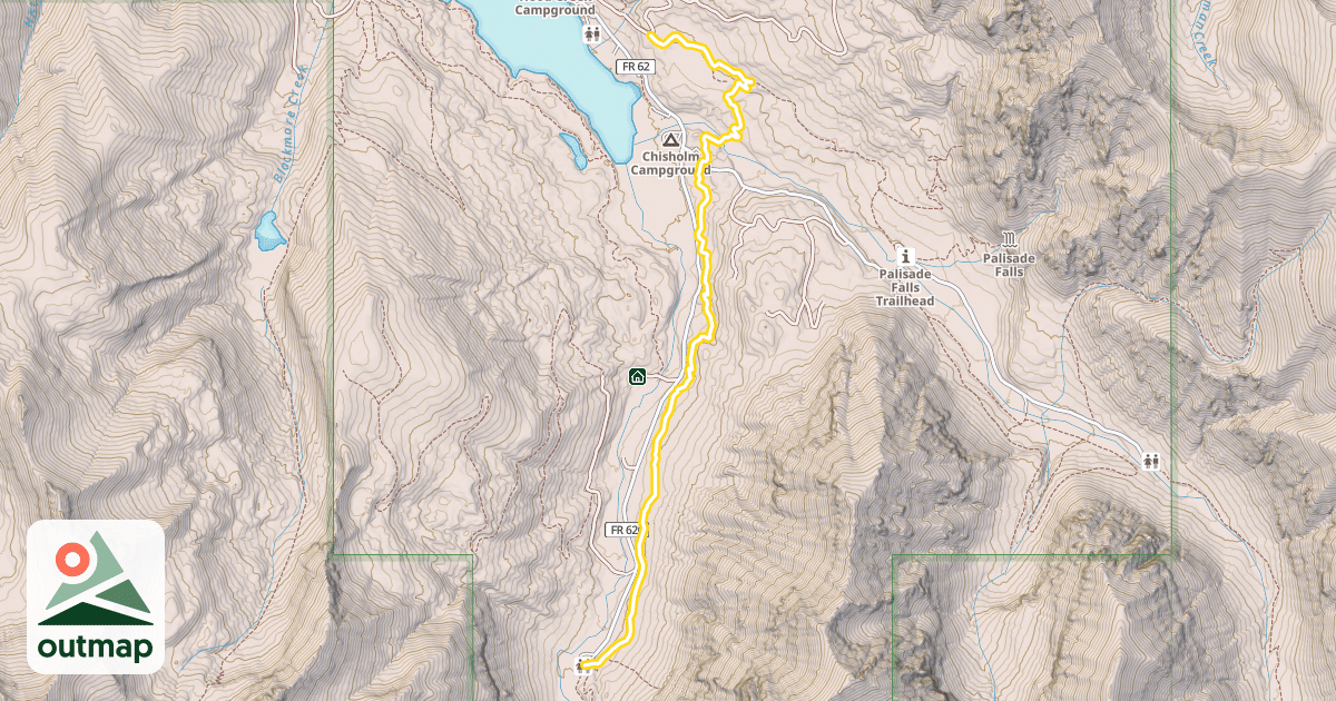 Map of Hyalite Canyon Trail