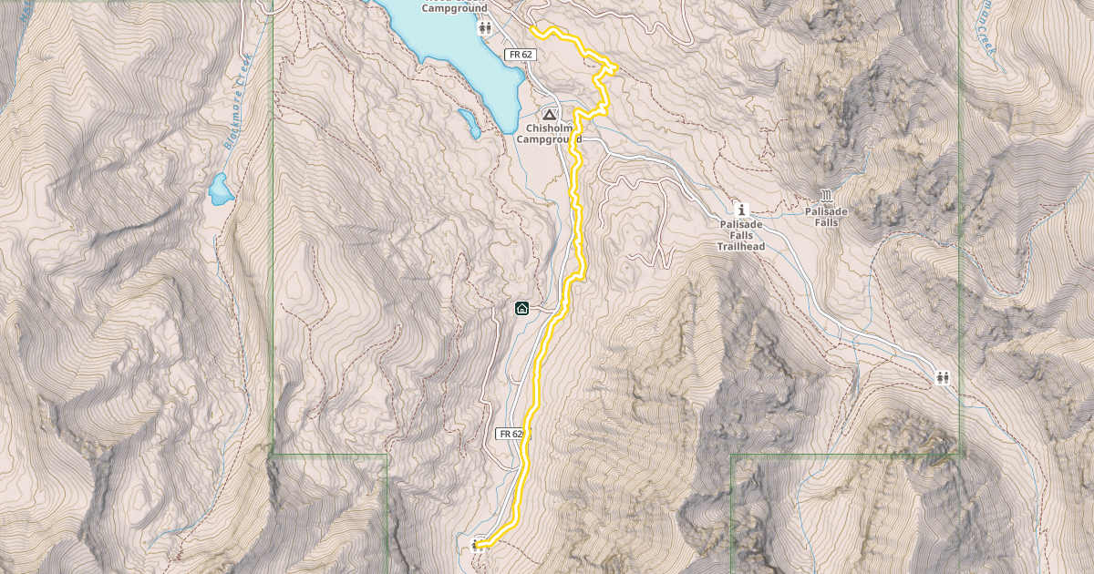 Map preview of Hyalite Canyon Trail