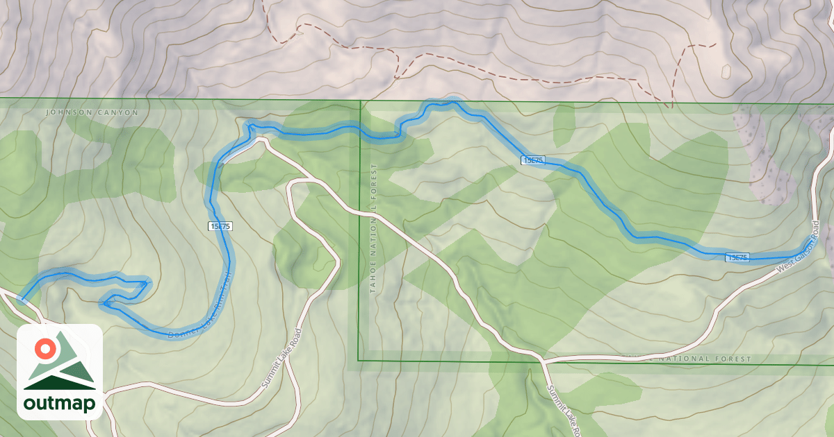 Map of Donner Lake Rim Trail