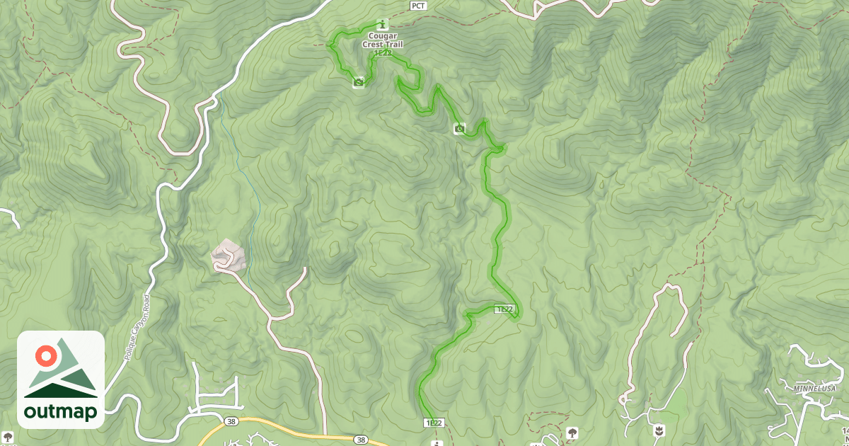 Map of Cougar Crest Trail 1E22