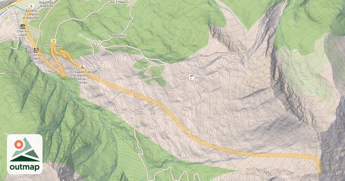 Map of Pic Boni Borni — Aiguilles