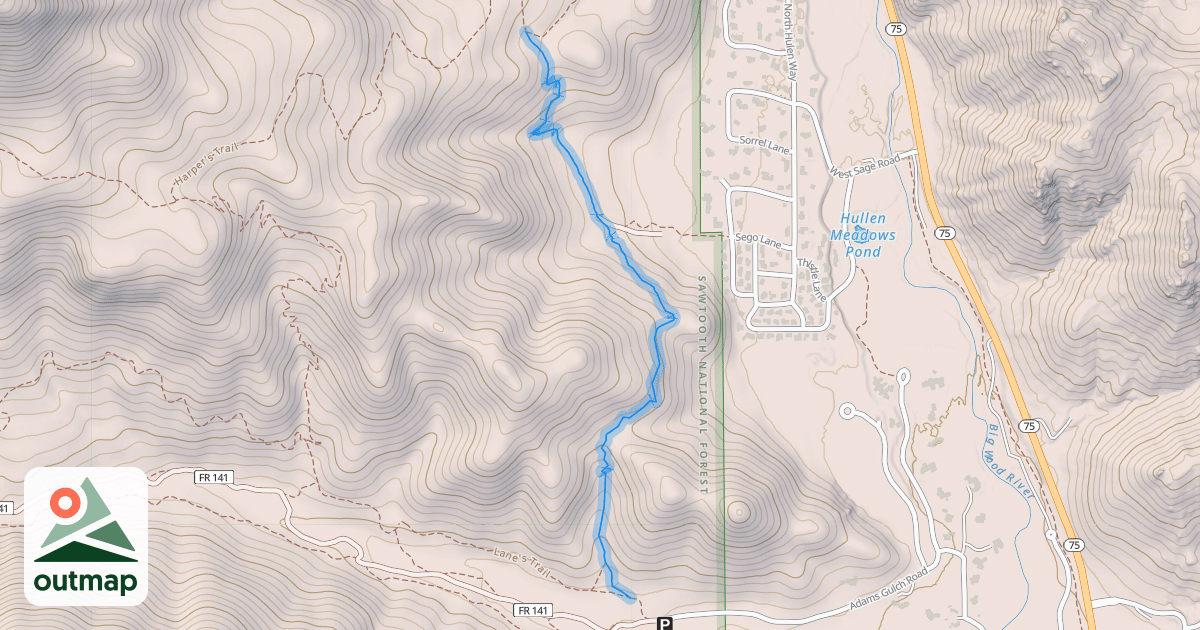 Map of Adams-Lake Creek Connector #321
