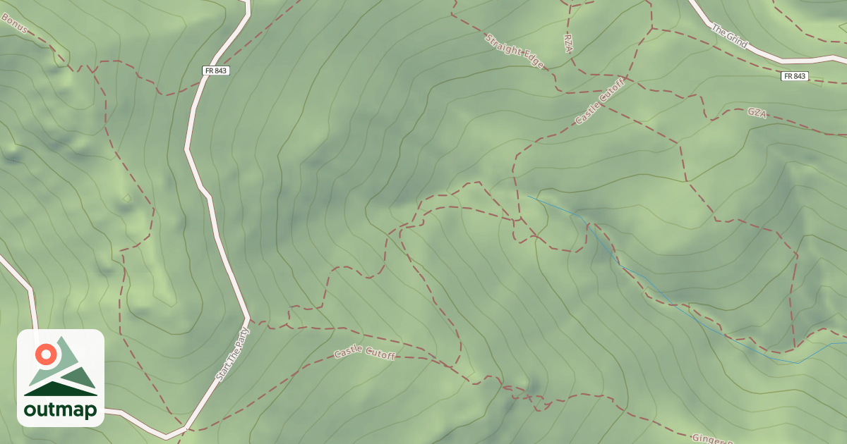 Map of Castle Cutoff Single Trk Spur