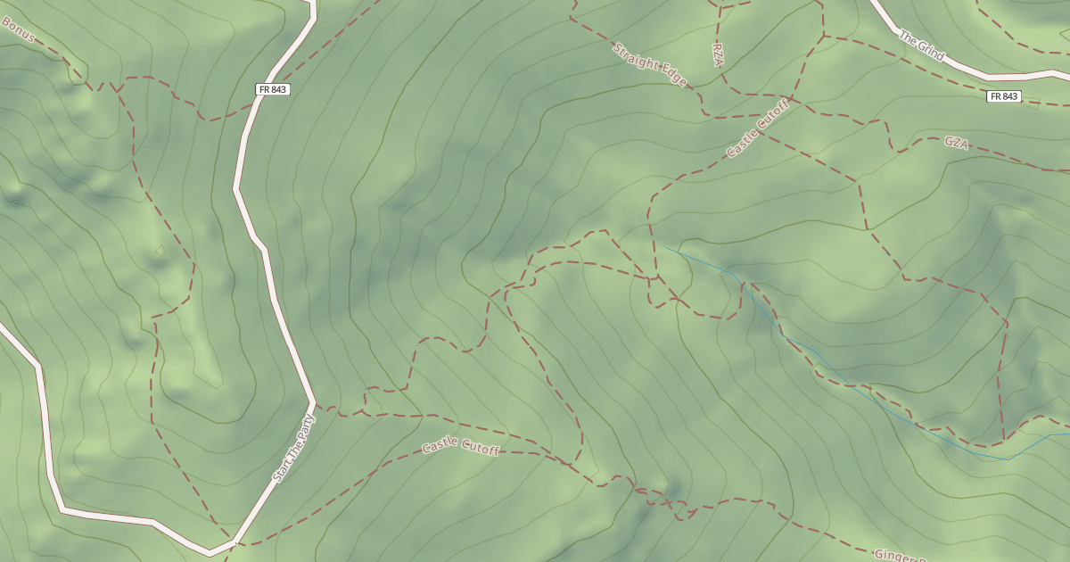 Map preview of Castle Cutoff Single Trk Spur