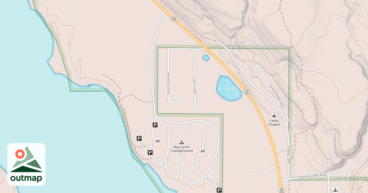 Map of BIG LARCH CAMP