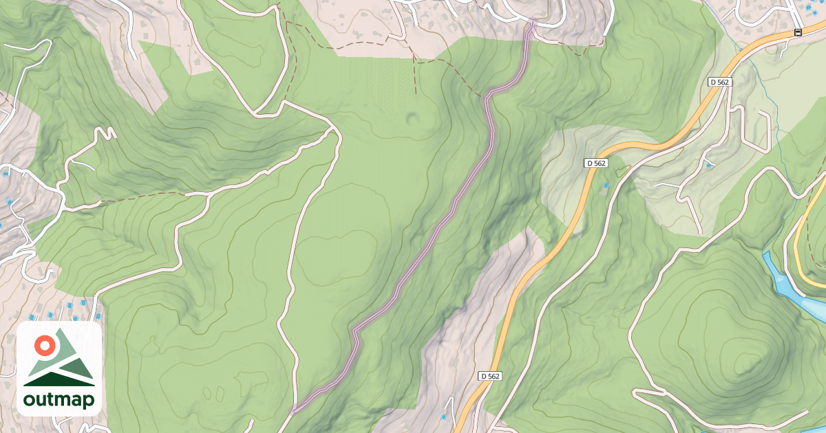 Map of Sentier au dessus de Font Pascal, vers Tournon