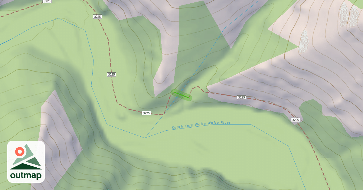 Map of South Fork Walla Walla Trail #3225