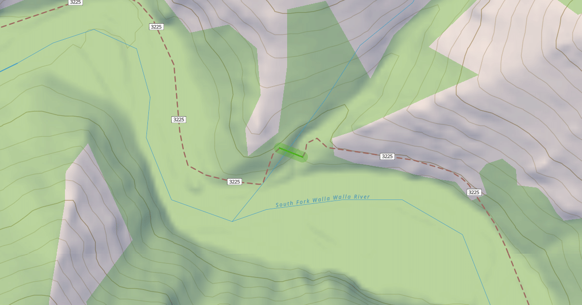 Map preview of South Fork Walla Walla Trail #3225