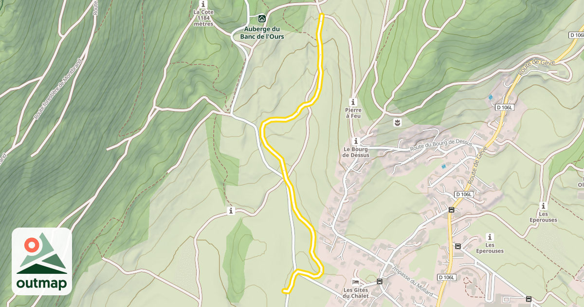 Map of Creusot / Retour Centre Nordique