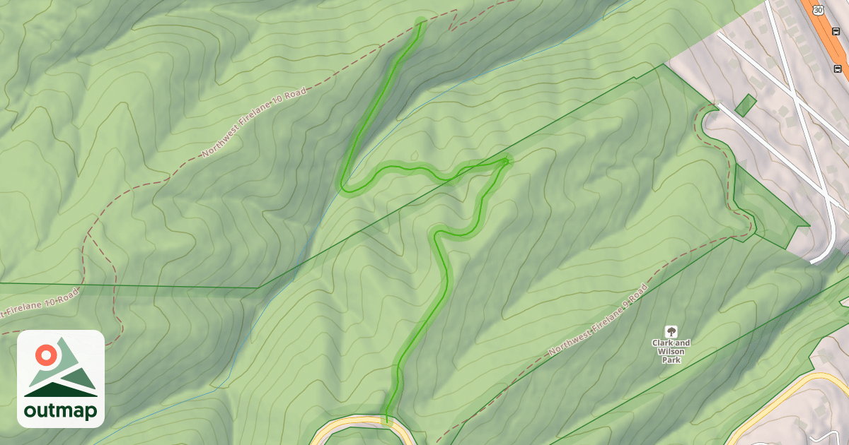 Map of Northwest Firelane 10 Road