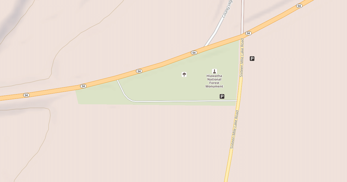 Map preview of SIXTEEN MILE LAKE ROAD SPUR C
