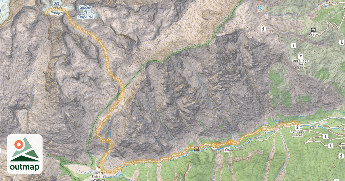 Map of Col du Riou Blanc — Pont des Places