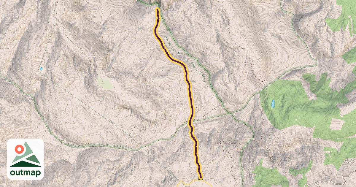 Map of Stanislaus Peak Trail