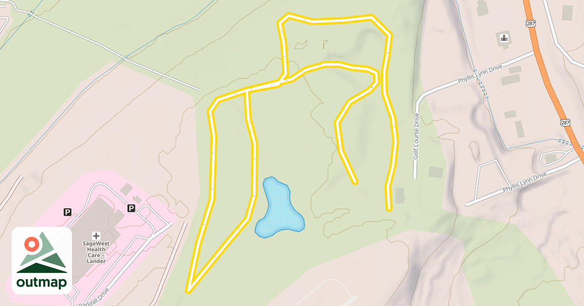 Map of Lander Golf Course Nordic Trails