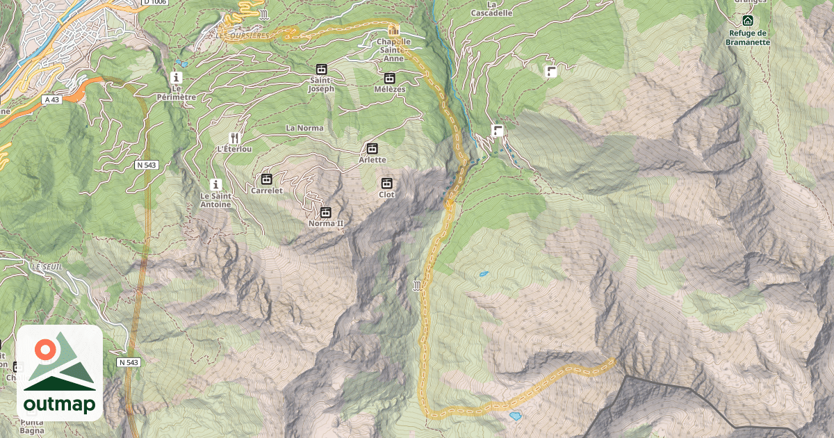 Map of Aiguille de Scolette — La Norma