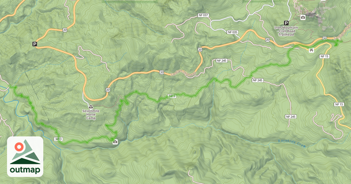 Map of Santiam Wagon Road Trail #3413