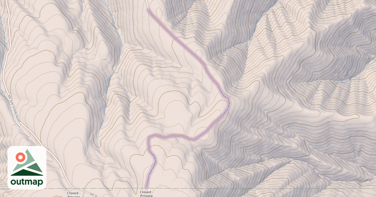 Map of Mormon Grade Road