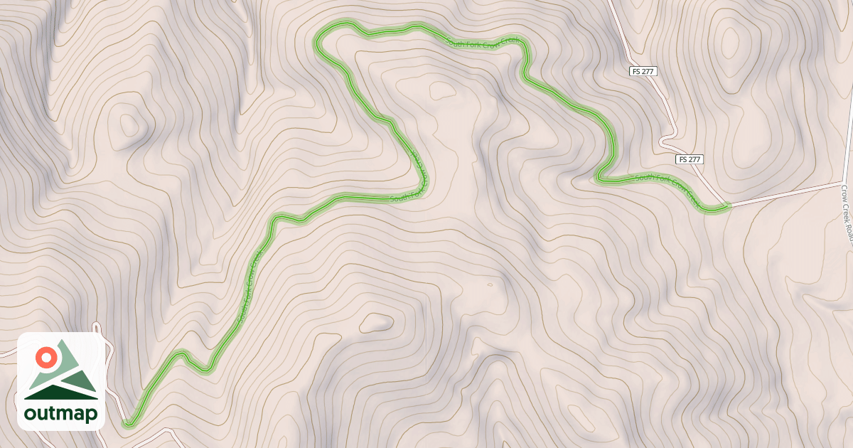 Map of South Fork Crow Creek
