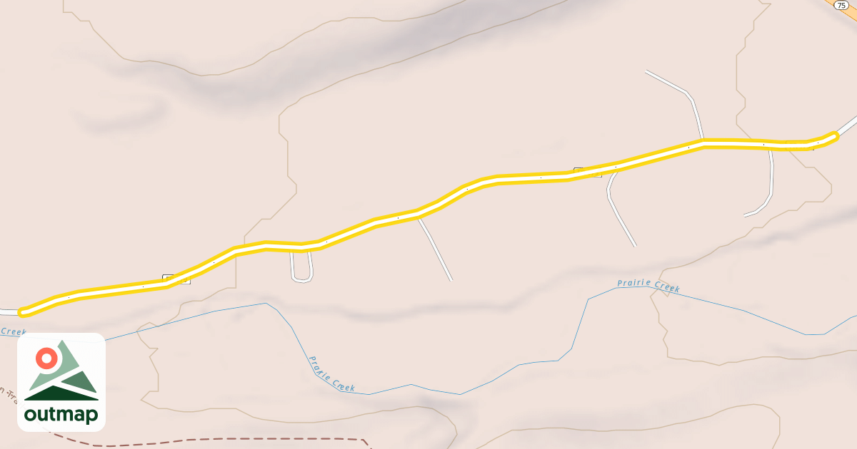 Map of Prairie Creek Road