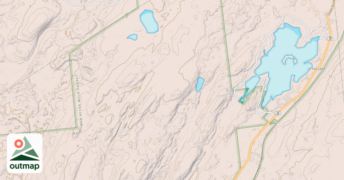 Map of Brandy Lake - Round Pond - Moose River Trail