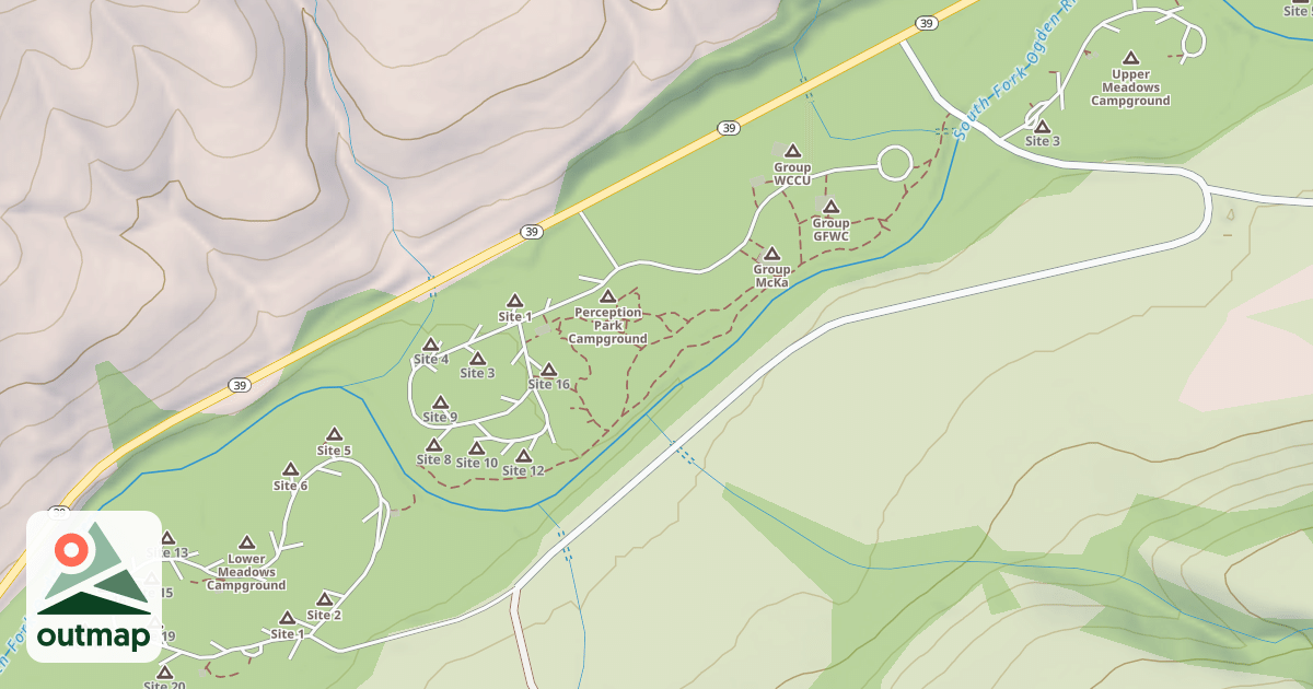 Map of LOWER MEADOWS CG