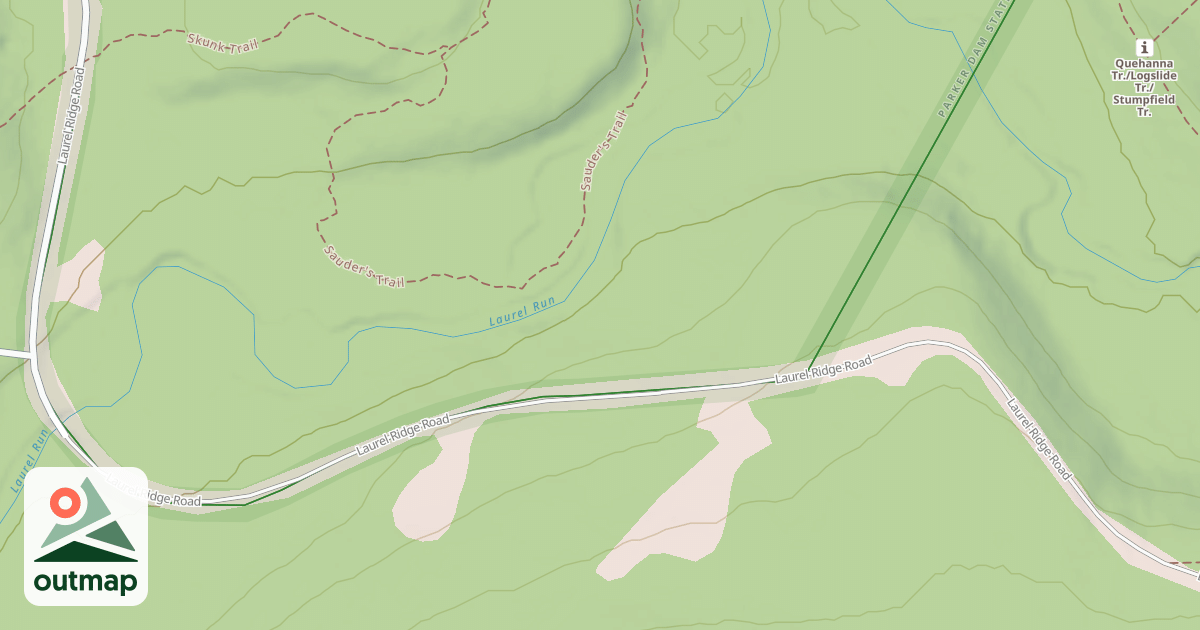 Map of Moshannon State Forest & Parker Dam State Park Snowmobile & Cross Country Skii Trails in Clearfield