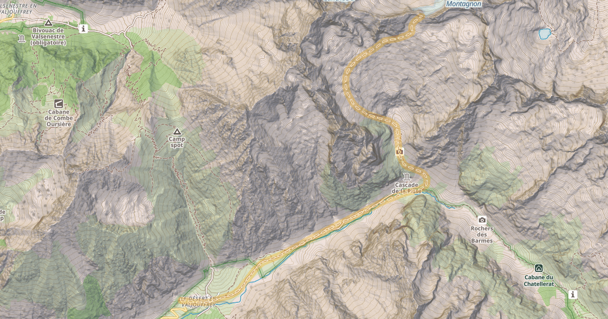 Map preview of Col des Berches — Désert-en-Valjouffrey